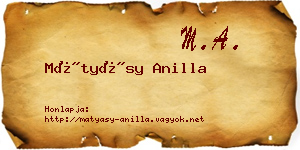 Mátyásy Anilla névjegykártya